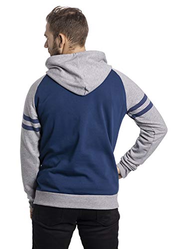 DOCTOR WHO Dr. Who Tardis Raglan - Sudadera con capucha para hombre, color gris y azul multicolor S