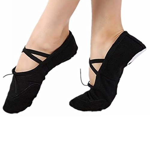 DoGeek Transpirable Zapatos de Ballet Zapatillas de Ballet de Danza Baile para Niña (34 EU, Negro)