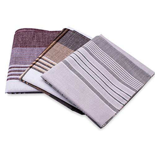 Dokpav 6PCS Pañuelos hombre,Pañuelos de caballero, 40 x 40cm,100% algodón, Pañuelo de Algodón, Pañuelo de Bolsillo Cuadrado, Pañuelo patrón de cuadros