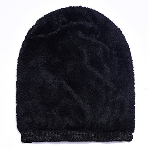 DonDon Mujer Caliente Gorro de Invierno Gorro diseño Flexible Gorro de Punto Moderno con Forro Interior extrasuave - Nero Gris