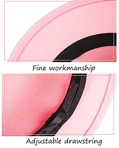 DongBao Sombreros de Cubo para Mujer Sombrero de bombín de Lana de los años 20 Vintage Cloche Sombrero de Invierno Primavera Otoño