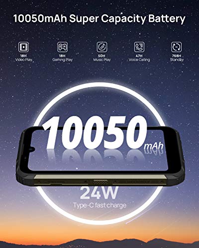 DOOGEE S59 Pro Móvil, [2021] 10050mAh 4GB RAM+128GB ROM, lP68 IP69K Movil Antigolpes, Potente Altavoz 2 W, Cámara Cuádruple 16MP+Cámara Frontal 16MP Smartphone Android 10 4G, 5.71", NFC/GPS, Negro
