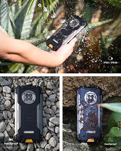 DOOGEE S96 Pro 8GB RAM + 128GB ROM, Smartphone 4G, Cámara Cuádruple 48MP, Visión Nocturna + Frontal 16MP, 6350mAh Movil Android 10, 6.22 HD+, NFC, GPS, IP68 IP69K Resistente al Agua, Golpes, Naranja