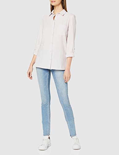 Dorothy Perkins Lilac Linen Closed Collar Shirt Camisa, 10 para Mujer