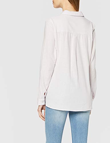Dorothy Perkins Lilac Linen Closed Collar Shirt Camisa, 10 para Mujer