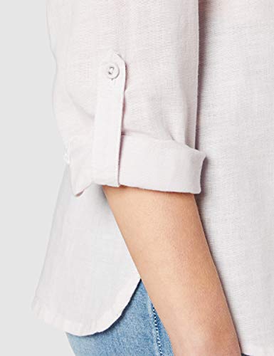 Dorothy Perkins Lilac Linen Closed Collar Shirt Camisa, 10 para Mujer