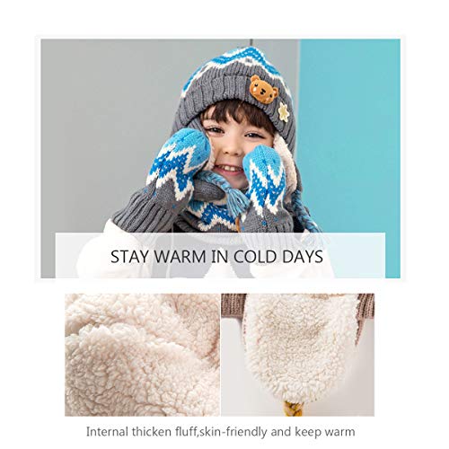 DORRISO Linda Chicos Chicas Sombrero y Bufanda Otoño Invierno Primavera Calentar Lana Gorro Bufanda Sombrero 1-7 años Niño Bebe
