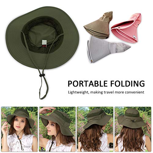 DORRISO Sombrero para el Sol Unisexo UPF 50+ Anti-UV Vacaciones Viaje Playa Gorro de Pesca, Talla única Sombrero