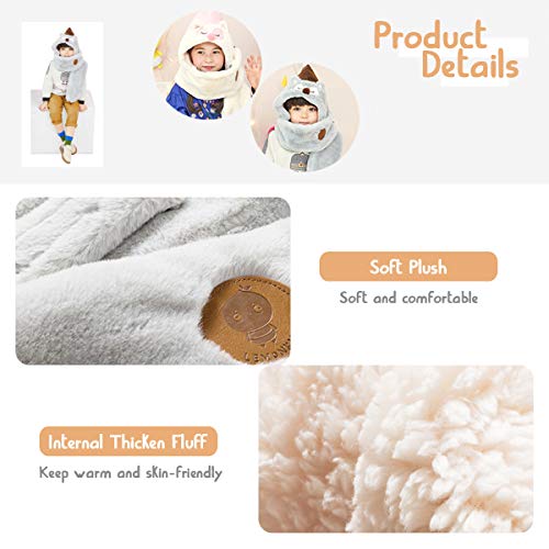 DORRISO Unisex-niños Sombrero con Bufanda Chicos Chicas Sombrero y Bufanda Otoño Invierno Primavera Calentar Ligero Gorro Bufanda Sombrero 3-10 años Niño Marrón