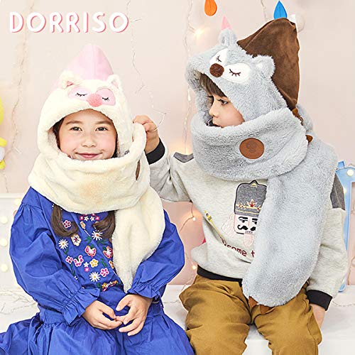 DORRISO Unisex-niños Sombrero con Bufanda Chicos Chicas Sombrero y Bufanda Otoño Invierno Primavera Calentar Ligero Gorro Bufanda Sombrero 3-10 años Niño Marrón