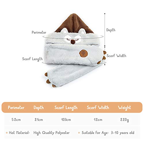 DORRISO Unisex-niños Sombrero con Bufanda Chicos Chicas Sombrero y Bufanda Otoño Invierno Primavera Calentar Ligero Gorro Bufanda Sombrero 3-10 años Niño Marrón