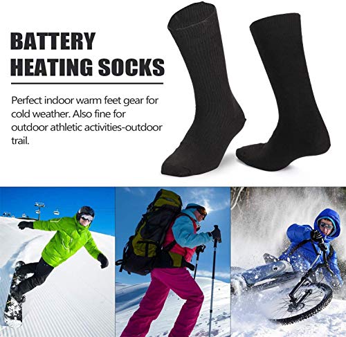 Dorypal Calcetines Calefactables Hombres Mujeres Esquí de Invierno Caza Camping Caminata Montar Calcetines Termicos Calcetines con Calefacción Eléctrica para (灰色)