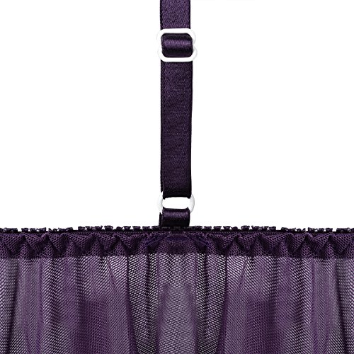 DotVol Mujer Plus Talla Sexy Lencería Enacje Brillante Lentejuela Transparente Picardías Ropa de Dormir(US 2XL/Etiqueta 3XL, Violeta)