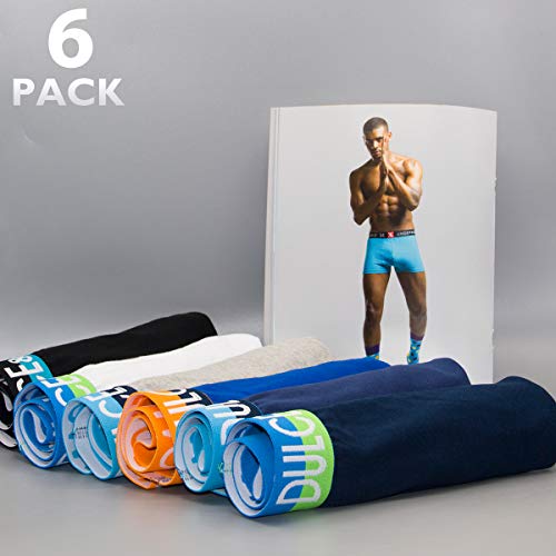 DOUBLE M, Calzoncillos Hombre Bóxer Algodón, Ropa Interior Masculina, Bóxer para Hombre, Bóxer Ajustados Hombre, Bóxer Deportivo, Bóxer Colores, Diferentes Tallas (M,L,XL,XXL), Pack 6 o Pack 5