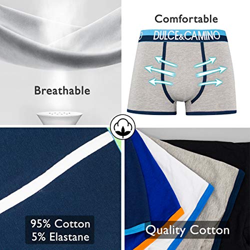 DOUBLE M, Calzoncillos Hombre Bóxer Algodón, Ropa Interior Masculina, Bóxer para Hombre, Bóxer Ajustados Hombre, Bóxer Deportivo, Bóxer Colores, Diferentes Tallas (M,L,XL,XXL), Pack 6 o Pack 5