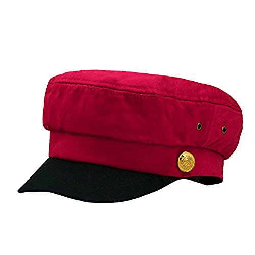 doublebulls hats Cerrado Gorras Militares Hombre Mujer Monocromático Admiral Marinero Capitán Sombreros Rojo