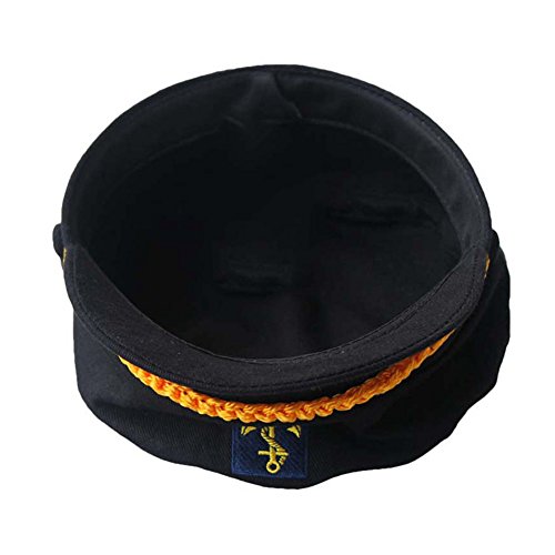 doublebulls hats Cerrado Gorras Militares Hombre Mujer Unisexo Bordado Admiral Marinero Capitán Sombreros Negro