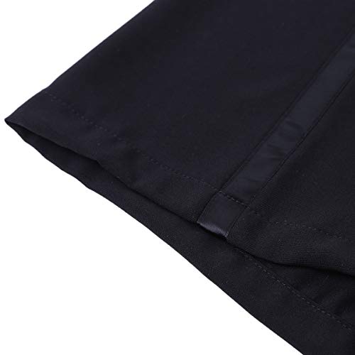 dPois Pantalón Largo Baile Latino Danza Cintura de Satén Raya Lateral Pantalones de Salón Traje de Baile Tango Salsa Danza Moderna Práctica Disfraces Fiesta Talla M-XXL Negro 2X-Large