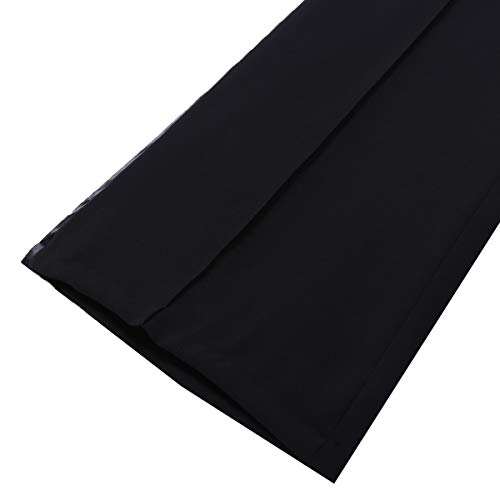 dPois Pantalón Largo Baile Latino Danza Cintura de Satén Raya Lateral Pantalones de Salón Traje de Baile Tango Salsa Danza Moderna Práctica Disfraces Fiesta Talla M-XXL Negro 2X-Large
