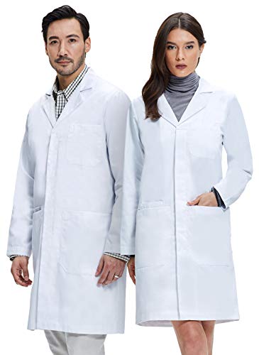 Dr. James Bata de Laboratorio Unisex, Corte Clásico, 100% Algodón (Hombres 3XL / Mujer 3XL)
