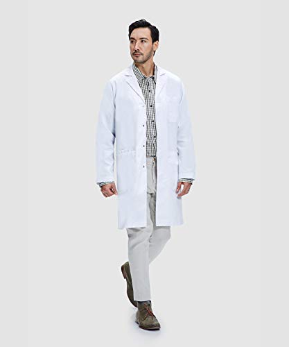 Dr. James Bata de Laboratorio Unisex, Corte Clásico, 100% Algodón (Hombres 3XL / Mujer 3XL)