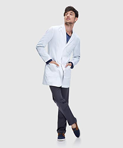 Dr. James Bata de Laboratorio Unisex, Corte Semientallado, Varios Bolsillos (Hombres 2XL / Mujer 3XL)