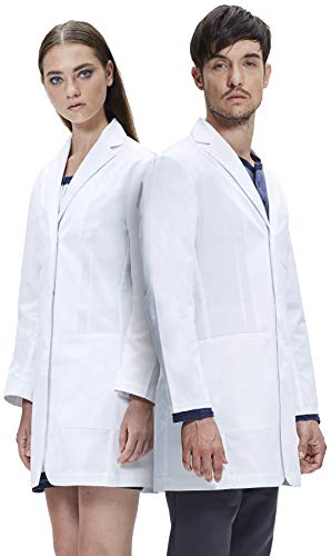 Dr. James Bata de Laboratorio Unisex, Corte Semientallado, Varios Bolsillos (Hombres 2XL / Mujer 3XL)