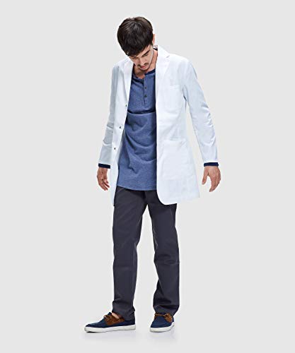 Dr. James Bata de Laboratorio Unisex, Corte Semientallado, Varios Bolsillos (Hombres 2XL / Mujer 3XL)