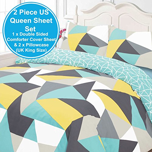 Dreamscene Funky formas funda de edredón juego de ropa de cama, multicolor – King