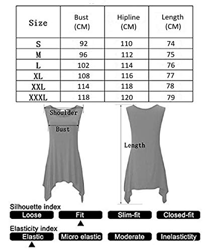 Dreamskull Camiseta de manga larga básica para mujer, sin mangas, asimétrica, de algodón, para verano, para el día a día, informal, suelta, tallas S-3XL marrón XXL