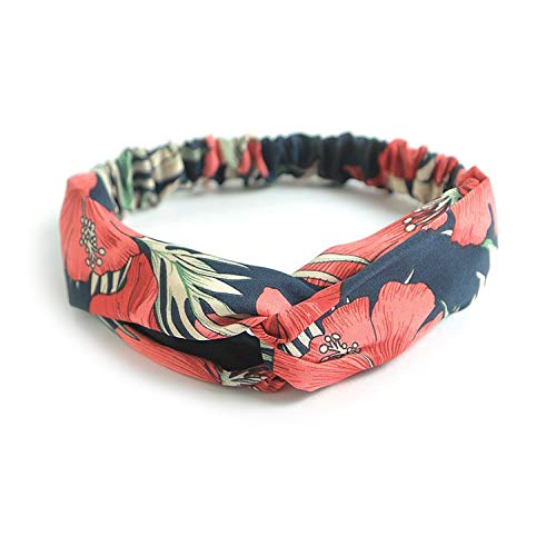DRESHOW Boho Diademas para Mujeres Flor Vintage Impreso Criss Cross Anudado Elástico Banda para el Cabello Stretchy Head Wrap Twisted Accesorios para el Cabello Lindo Paquete de 10