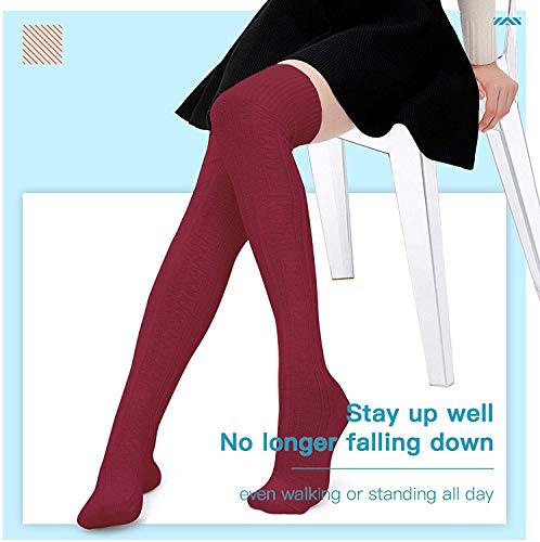 DRESHOW Sexy Elástico Calcetines Hasta Escuela de Cosplay Sobre la Rodilla Medias Hasta el Muslo Calcetines Largos Calientapiernas para Niñas y Mujeres