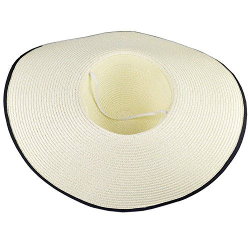 DRESHOW Sombrero Paja Mujer Plegable Verano Sombrero Verano Sombrero ala Ancha Mujer Sombrero de Playa Plegable UPF 50+