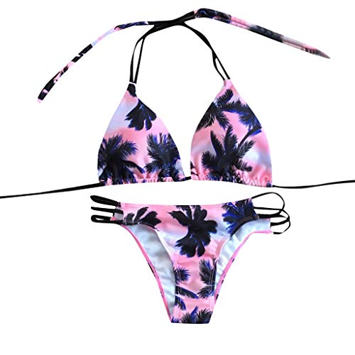 DressLksnf Bikini Push Up Mujer 2019 Traje De Baño Sexy Estampado Original Dividido con Pieza Estilo Atractivo Braga de Baño Rebaja Conjunto de Sujetador Étnica Tanga con Liga Especial