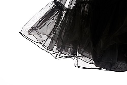 DRESSTELLS Mujeres Cancan 50s Retro Rockabilly Enaguas Miriñaques Faldas Black L-XL