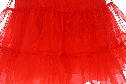 DRESSTELLS Mujeres Cancan 50s Retro Rockabilly Enaguas Miriñaques Faldas Red S