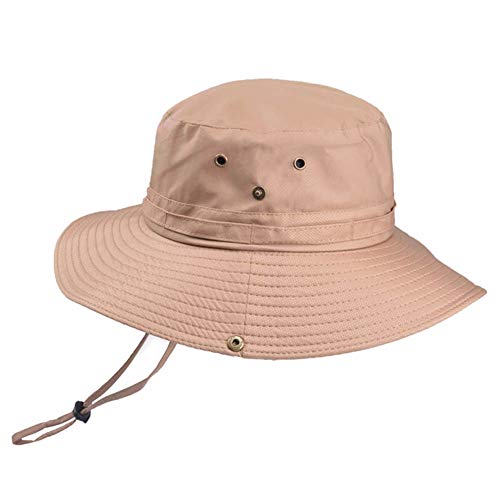 Dsaren Sombrero de Ancho Brim Hombres Sombrero de Pescador Camuflaje del Ejército para Exteriores Pesca Camping Ciclismo Caza Golf Senderismo (Caqui)