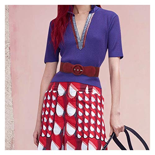 DSJTCH Cinturones Anchos elásticos para Las Mujeres Anillos de círculo de diseño para Mujer Señoras Wasit Beat Beat para la Capa de Vestimenta Black Brown Femenina Corsé Correa Correa