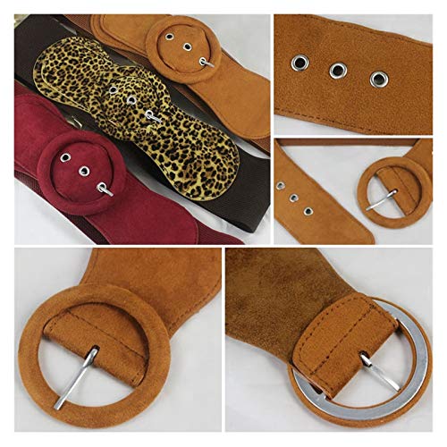 DSJTCH Cinturones Anchos elásticos para Las Mujeres Anillos de círculo de diseño para Mujer Señoras Wasit Beat Beat para la Capa de Vestimenta Black Brown Femenina Corsé Correa Correa