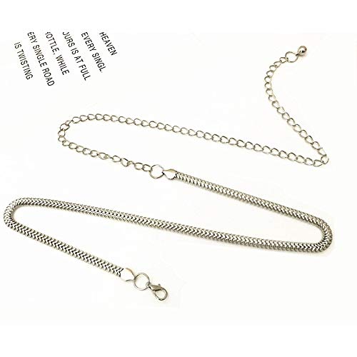 DSJTCH Moda Cinturón de Metal de Cintura Alta para Mujer Mujer Decorada Vestimenta Camisa Camisa Cintura Plateado Oro cinturón Fino (Color : Sliver)