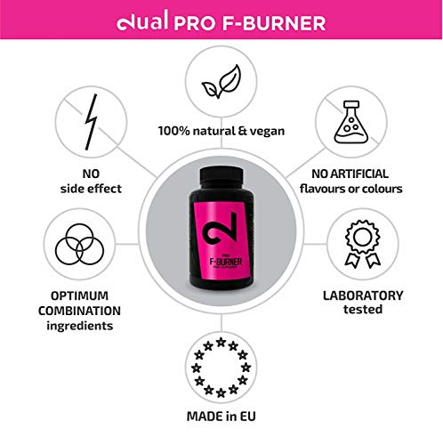Dual Pro F-burner | Funciona Sin Deporte | Para Mujeres Y Hombres | 100 Cápsulas Veganas | Sin Aditivos & Estimulantes | Suplemento Alimenticio 100% Natural | Píldoras Dietéticas Para Perder Peso