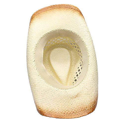 Duarble Playa de la paja del verano de los hombres de los sombreros de vaquero del sombrero de Sun de las mujeres del borde ancho del vaquero occidental sombrero de la vaquera Hollow Dos pistolas sesi