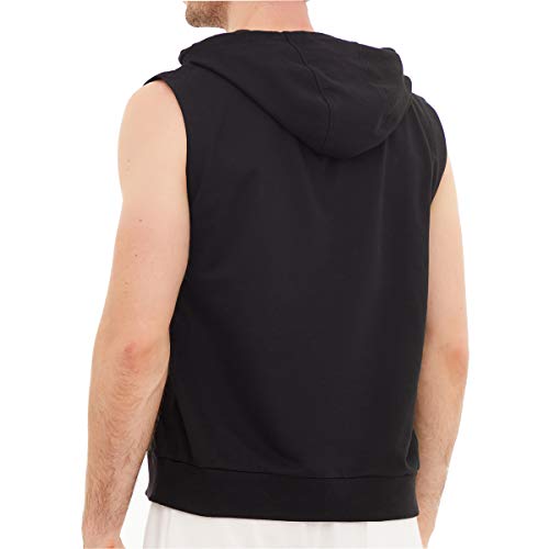 Dubinik - Sudadera con capucha para hombre, sin mangas, con cremallera y bolsillo Kanga - Negro - XX-Large