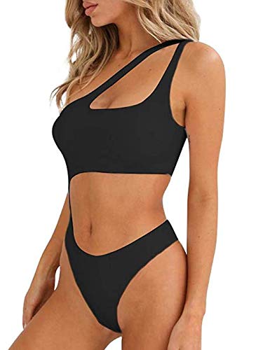 Ducomi Joy - Bañador entero para mujer - Traje de baño entero - Bikini de una sola bola con corte en la cintura, top push up acolchado y brasileño - Beachwear sexy para playa y piscina Fluo Yellow L