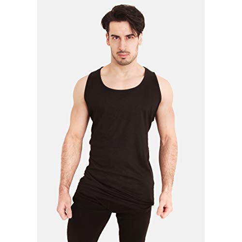 Duke - Camiseta sin Mangas Modelo Fabio-1 Kingsize para Hombre (5XL) (Negro)