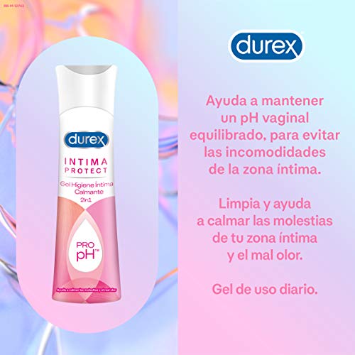 Durex Íntima Protect Gel Limpiador Higiene Íntima Calmante 2In1, Fórmula Pro-Ph, Hipoalergénico Y Libre De Colorantes Artificiales - 200 ml