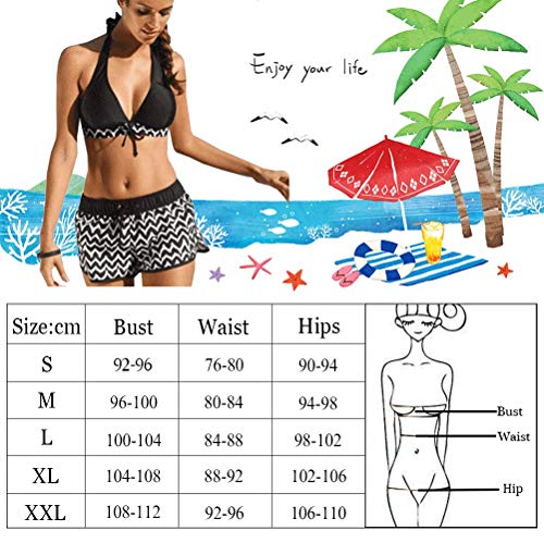 DURINM Bikini Mujer Conjuntos Brasileño Sexy Mujer Playa Ropa de Baño Traje de Baño Bañador de Baño Tops y Braguitas 2 Piezas (XXL)