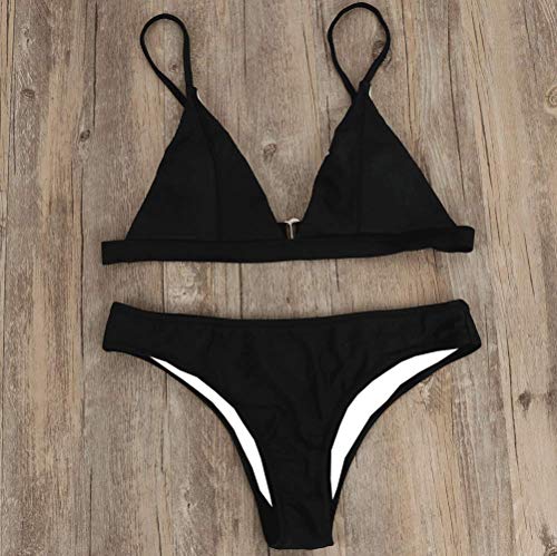 DURINM Bikinis Mujer Brasileños Bañador Ropa de Baño Push Up Dos Piezas con Relleno Traje de Baño de Tubo Color Liso Bañador Mujer