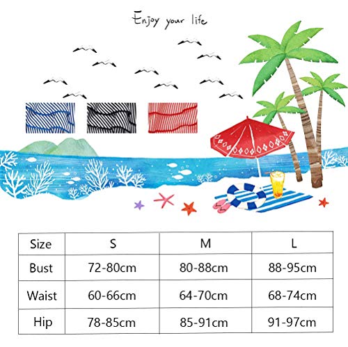 DURINM Conjuntos De Bikini Rayas Talle Alto Retro Brasileños Mujer Sexy Traje De Baño Cuello Halter Strapless Top Bikini Push Up Anudado Tanga Braga Bikini