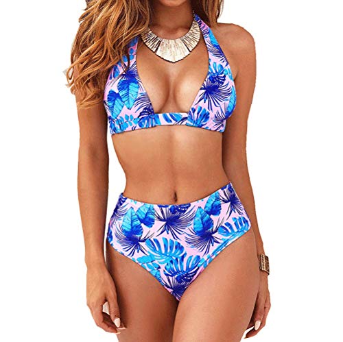 DURINM Traje De Baño Mujer Sexy Bañador de Baño Conjunto de Bikini Push up Sujetador Acolchado Bikini para Mujeres Estampado Acolchado Baño Ropa de Playa